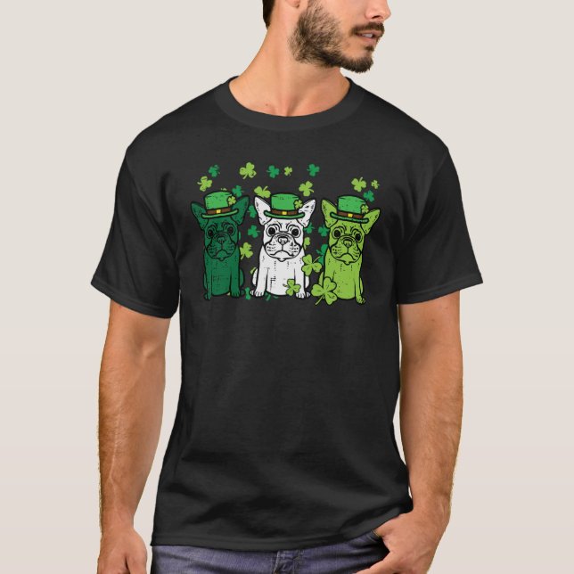 St Patricks Day French Bulldogs Dog Frenchie Men W T-Shirt (Front)