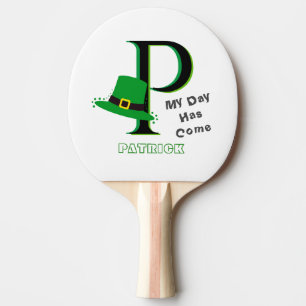 St. Patrick's Day Fun 3-Colour Monogram  Ping Pong Paddle