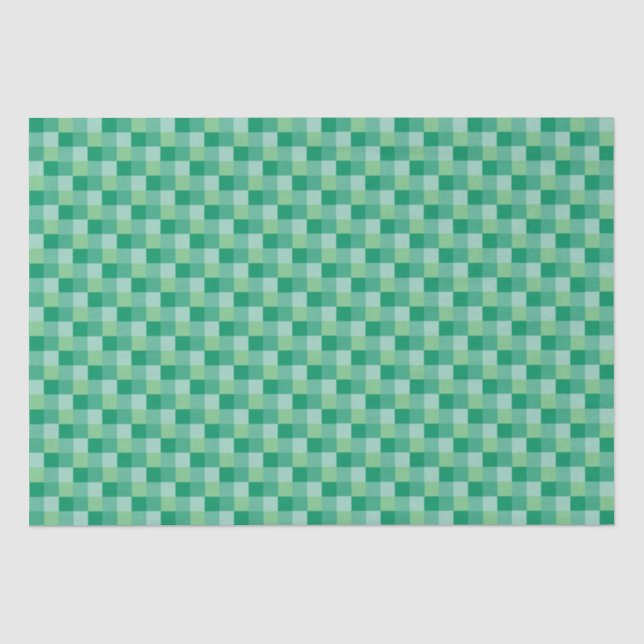 St. Patrick's Day Fun Adorable Green Chequerboard Tissue Paper (Front)