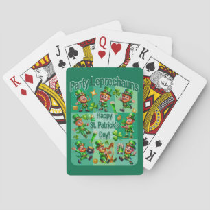 St. Patrick's Day Fun Adorable "Party Leprechauns" Playing Cards