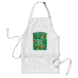 St. Patrick's Day Fun Adorable "Party Leprechauns" Standard Apron