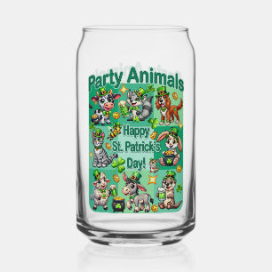 St. Patrick's Day Fun and Adorable "Party Animals" Can Glass