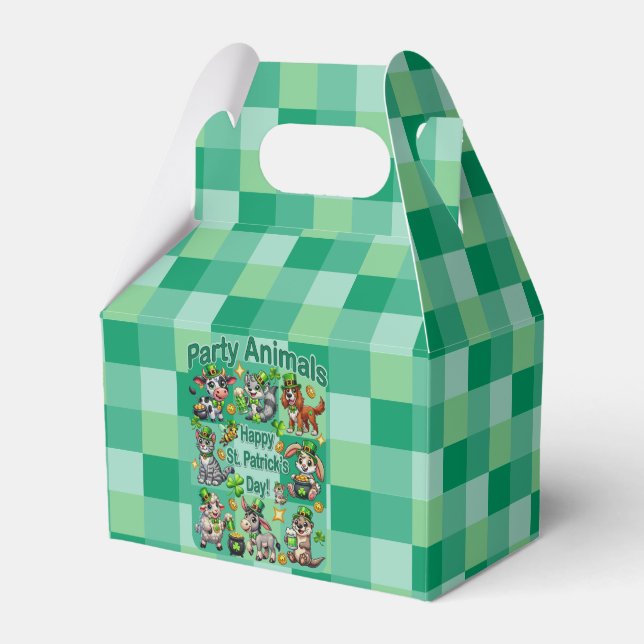 St. Patrick's Day Fun and Adorable "Party Animals" Favour Box (Front Side)