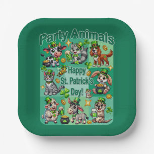 St. Patrick's Day Fun and Adorable "Party Animals" Paper Plate