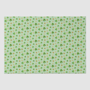St. Patrick's Day Fun Shamrock & Coin Pattern Tissue Paper