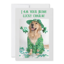 St. Patrick's Day Funny Customisable Dog card