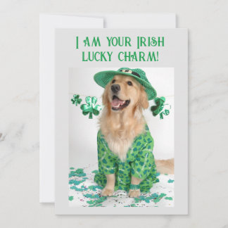 St. Patrick's Day Funny Customisable Dog card