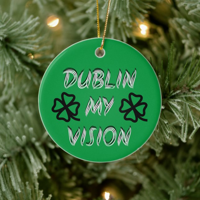 St. Patrick's Day Funny Humour Green Ceramic Tree Decoration (Tree)