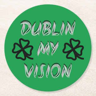 St. Patrick's Day Funny Humour Green Round Paper Coaster
