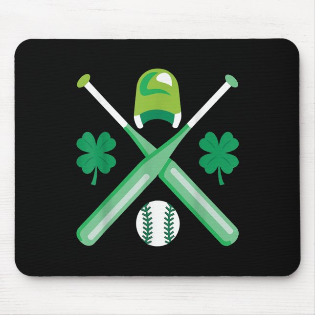 St Patricks Day Funny Irish Saint Paddy Baseball P Mouse Mat (Front)