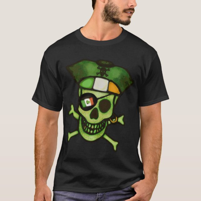 St. Patrick's Day Funny Irish Skull Men's T-Shirt (Front)