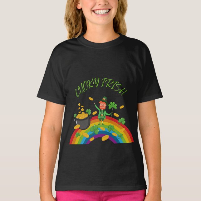 St. Patricks Day -Funny Lucky Irish Leprechaun     T-Shirt (Front)