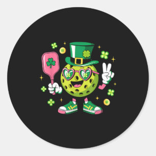 St patricks day funny lucky pickleball hat irish classic round sticker