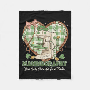 St Patricks Day Funny Mgrapher Breast Imaging Fleece Blanket