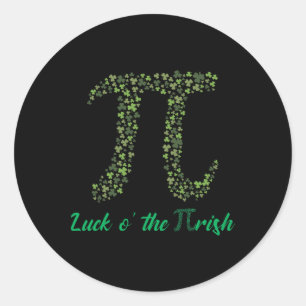St Patricks Day Funny Pi Luck O' The Pi-rish Gifts Classic Round Sticker