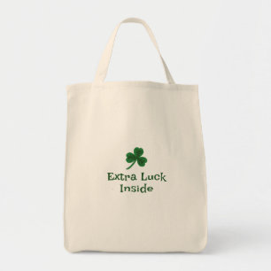 St. Patrick's Day, Funny Text  Extra Luck Inside Tote Bag