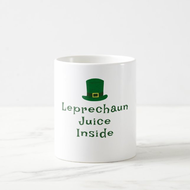 St. Patrick's Day, Funny Text Leprechaun Juice  Coffee Mug (Center)