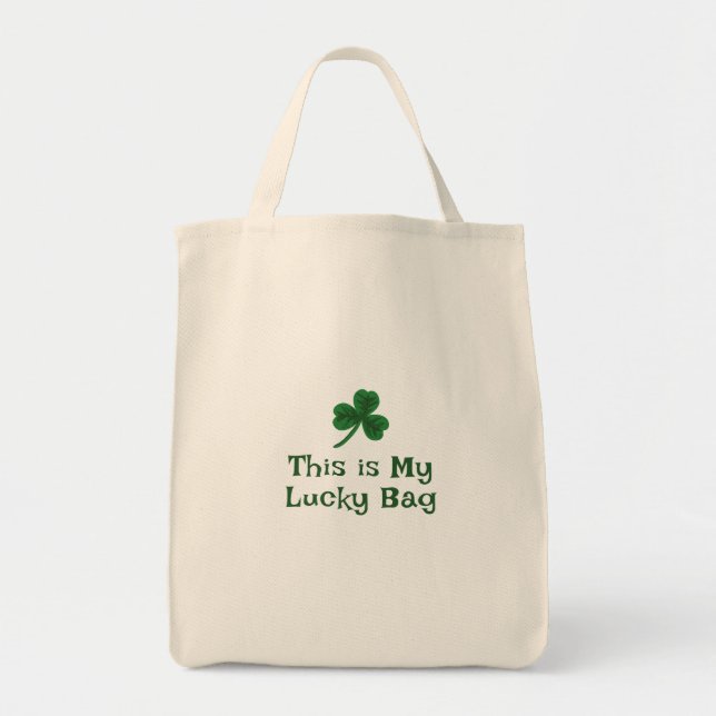 St. Patrick's Day, Funny Text Lucky  Tote Bag (Front)