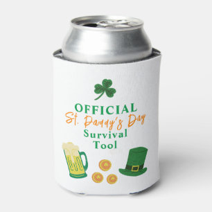 St. Patrick's Day Funny text, survival tool Can Cooler