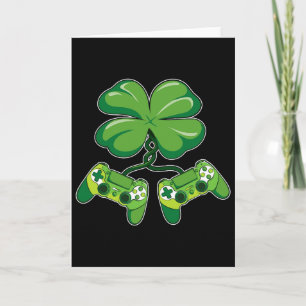 St. Patrick's Day Gamer Funny Video Game Controlle Card