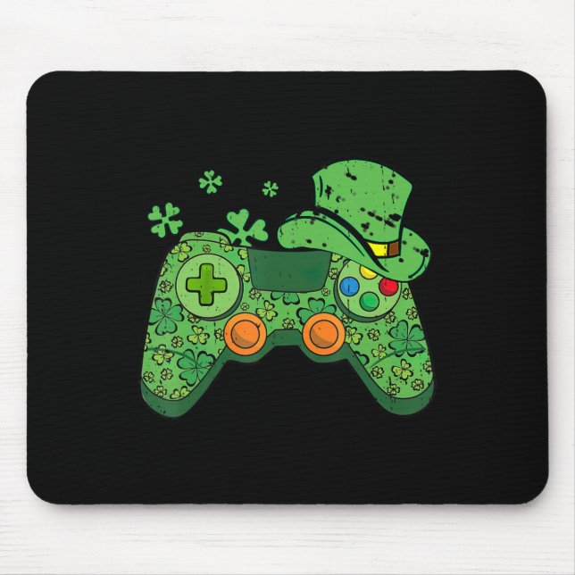 St Patricks Day Gamer  Irish Game Controller Gamin Mouse Mat (Front)
