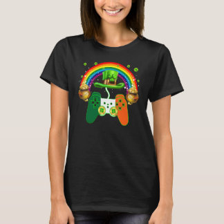 St Patricks Day Gamer Rainbow Irish Game Controlle T-Shirt