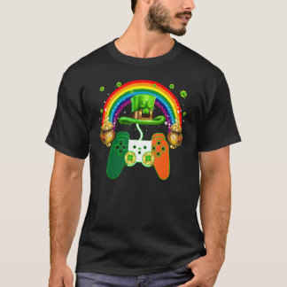 St Patricks Day Gamer Rainbow Irish Game Controlle T-Shirt