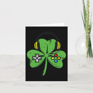St Patricks Day Gamer Shamrock Video Game Controll Card