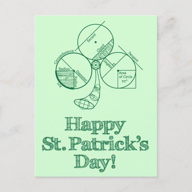 St. Patrick's Day Geometry Postcard (Front)