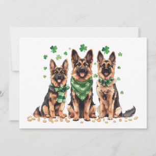St. Patrick's Day German Shepherd Dogs Holiday Card