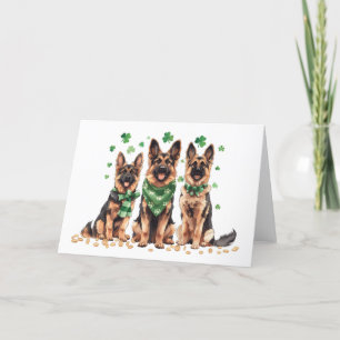 St. Patrick's Day German Shepherd Dogs Holiday Card