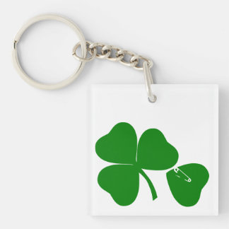 St Patrick's Day - Get Lucky 3+1 = 4 Monogram Key Ring