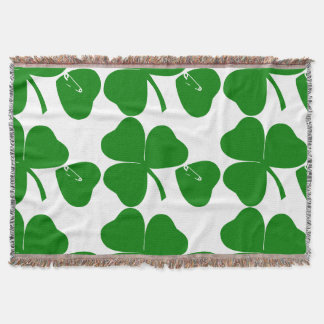 St Patrick's Day - Get Lucky 3+1 = 4 Throw Blanket