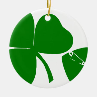 St Patrick's Day - Get Lucky 3 + 1 leaves = 4 Ceramic Tree Decoration