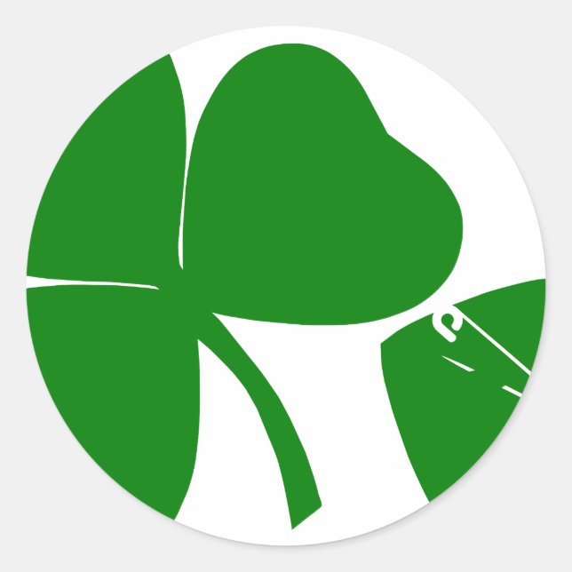 St Patrick's Day - Get Lucky 3 + 1 leaves = 4 Classic Round Sticker (Front)