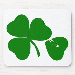 St Patrick's Day - Get Lucky 3 + 1 leaves = 4 Mouse Mat