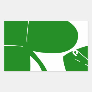 St Patrick's Day - Get Lucky 3 + 1 leaves = 4 Rectangular Sticker