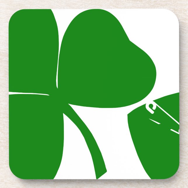 St Patrick's Day Get Lucky 3 and 1 leaves 4 Coaste Coaster (Front)