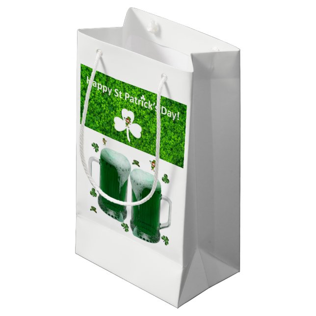 St. Patrick's Day Gift Bag Beer (Front Angled)