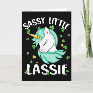 St Patricks Day Gift Funny Face Unicorn Sy Little Card