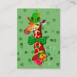 St. Patrick's Day Giraffe Business Card
