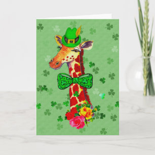 St. Patrick's Day Giraffe Card
