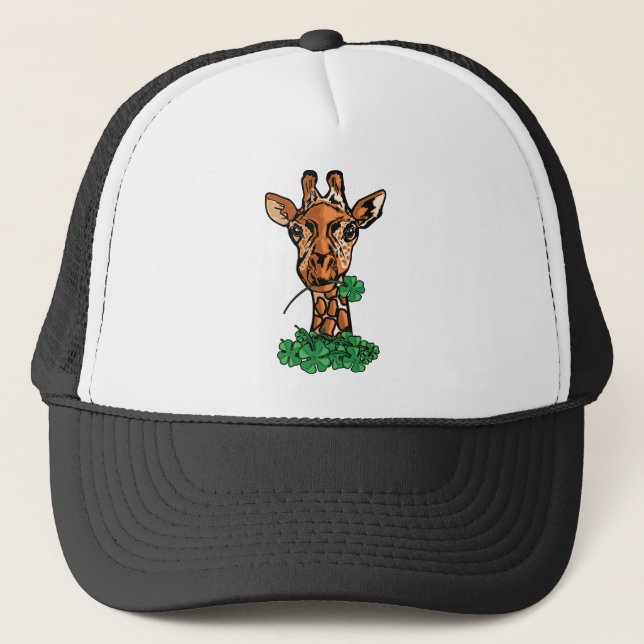St. Patricks Day Giraffe Trucker Hat (Front)