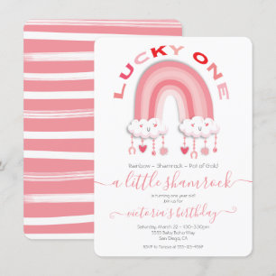 St. Patrick's Day Girl 1st Birthday Lucky One Invitation