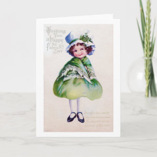 St. Patrick's Day Girl, Vintage Card