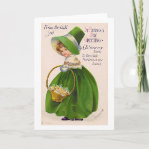 St. Patrick's Day Girl, Vintage Card