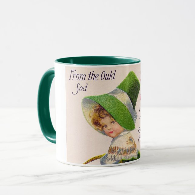 St. Patrick's Day Girl, Vintage Mug (Front Left)