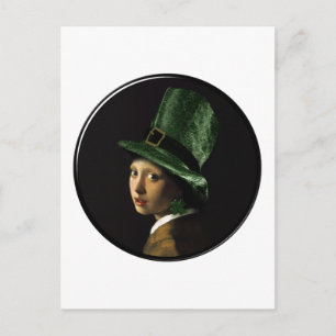 St. Patrick's Day - Girl With The Shamrock Earring Postcard