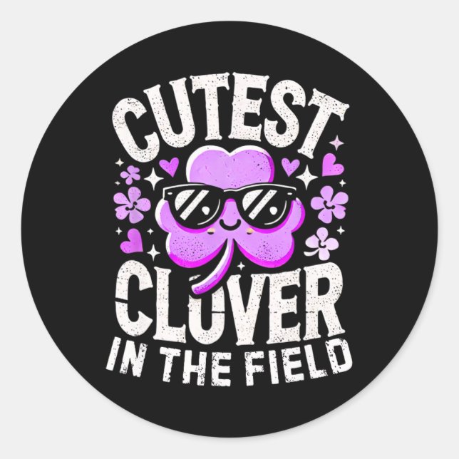 St Patricks Day Girls Toddler Boys Cutest Clover S Classic Round Sticker (Front)