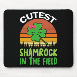 St Patricks Day Girls Toddler Cutest Shamrock In T Mouse Mat